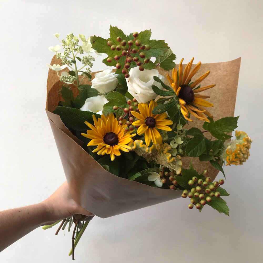 MONTHLY Subscription : Hand-tied bouquet wrapped in paper for PICK UP —  Cornell Florist